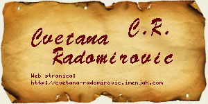 Cvetana Radomirović vizit kartica